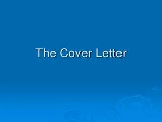 The Cover Letter
