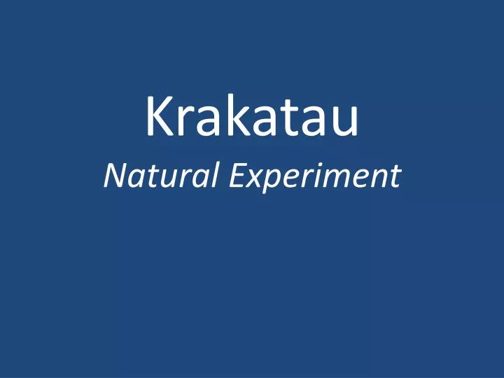 krakatau natural experiment