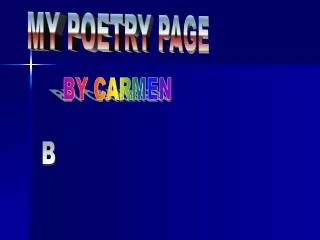MY POETRY PAGE
