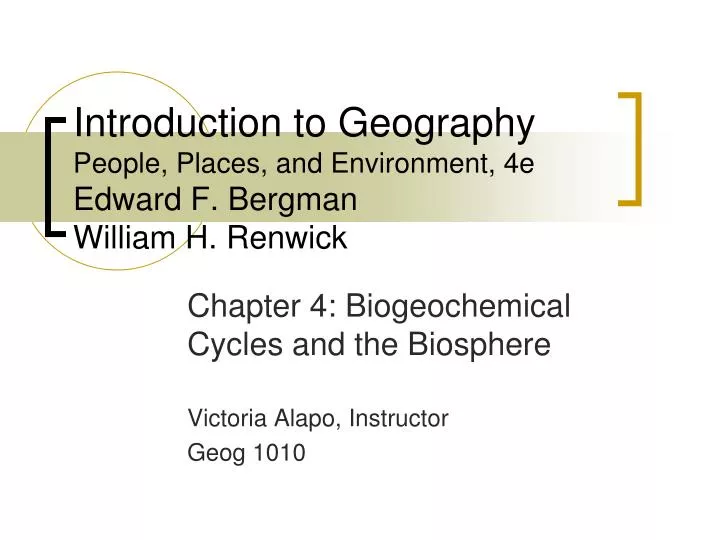 introduction to geography people places and environment 4e edward f bergman william h renwick