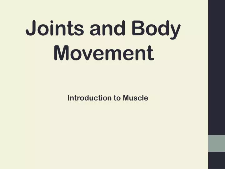 joints and body movement