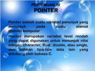 pertemuan iv pointer