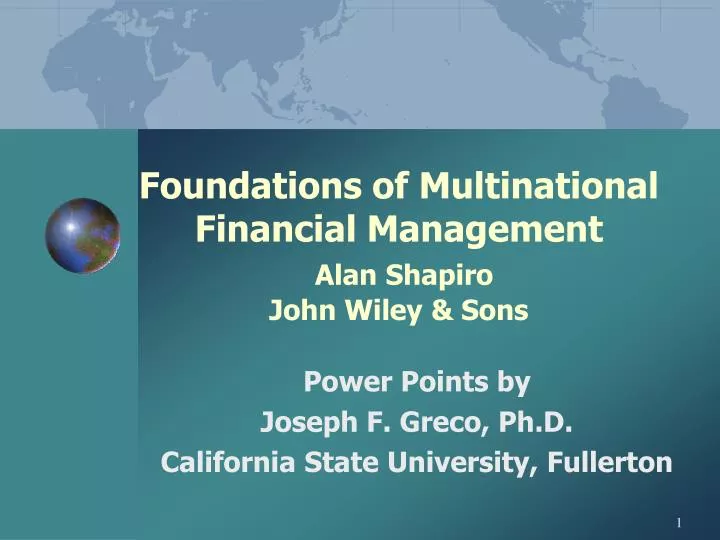 foundations of multinational financial management alan shapiro john wiley sons