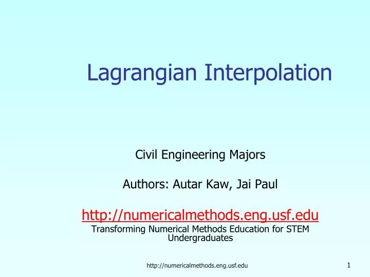 lagrangian interpolation