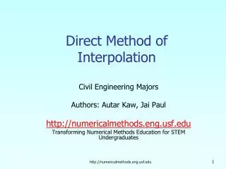 Direct Method of Interpolation
