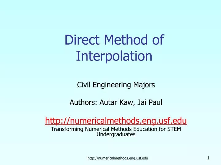 direct method of interpolation