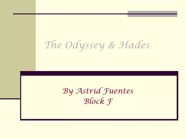 the odyssey hades