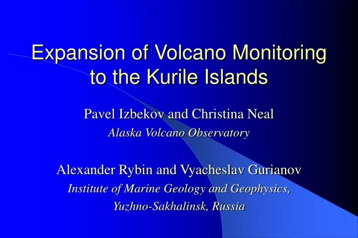expansion of volcano monitoring to the kurile islands