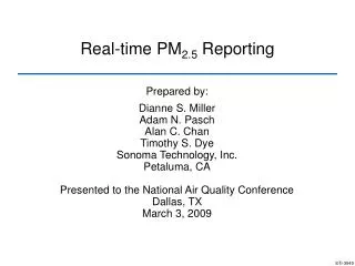 Real-time PM 2.5 Reporting
