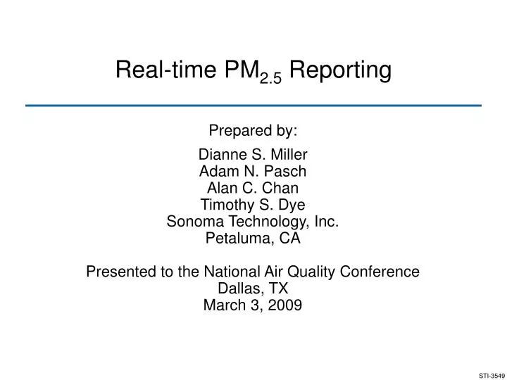 real time pm 2 5 reporting