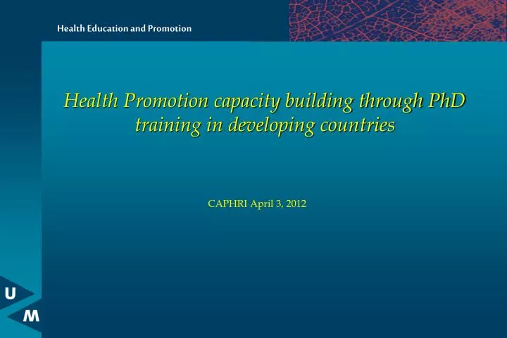 health promotion capacity building through phd training in developing countries