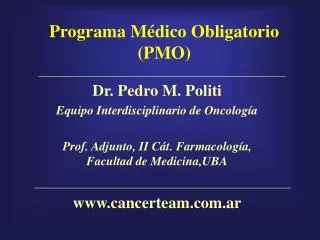 programa m dico obligatorio pmo