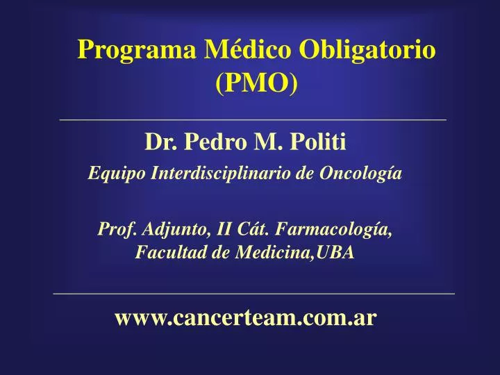 programa m dico obligatorio pmo