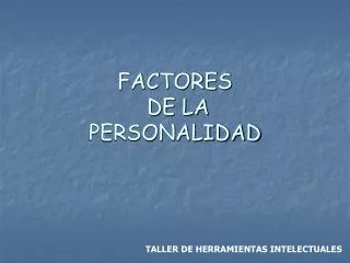 factores de la personalidad
