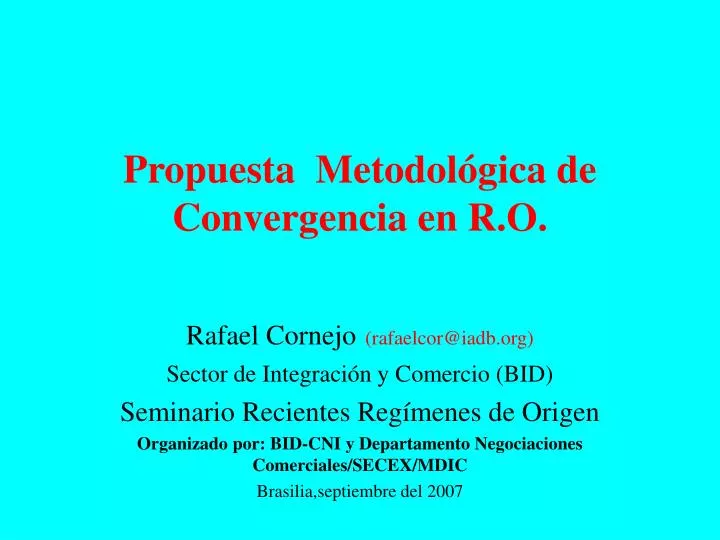 propuesta metodol gica de convergencia en r o