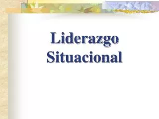 liderazgo situacional