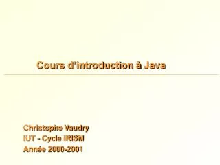 cours d introduction java