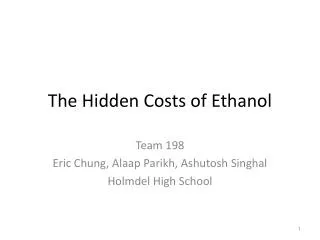 The Hidden Costs of Ethanol