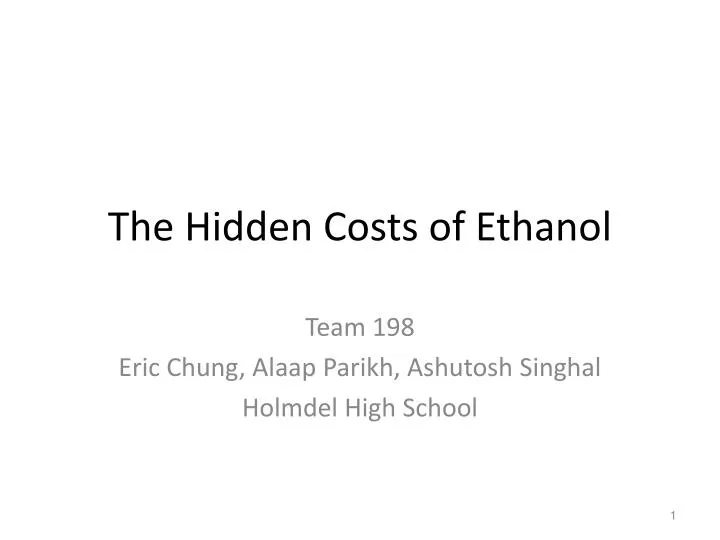 the hidden costs of ethanol