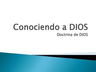 conociendo a dios doctrina de dios