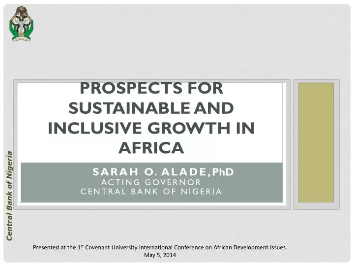 prospects for sustainable and inclusive growth in africa