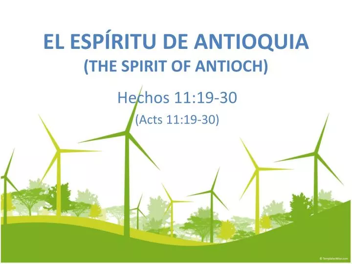 el esp ritu de antioquia the spirit of antioch