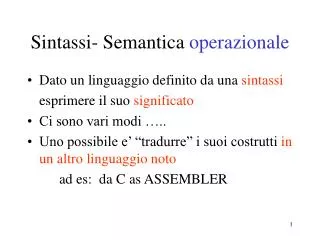 sintassi semantica operazionale
