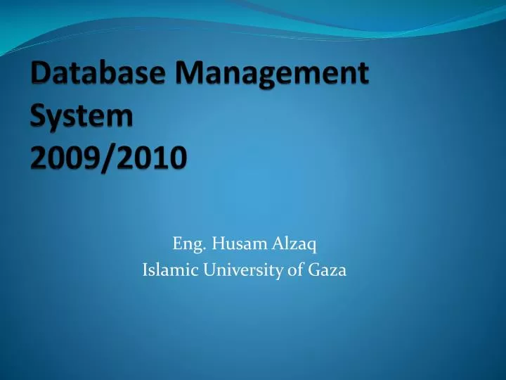 database management system 2009 2010