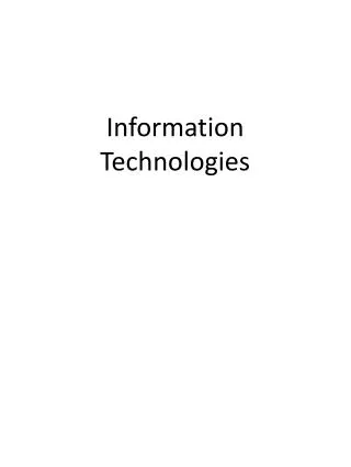 information technologies
