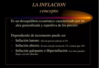 la inflacion concepto