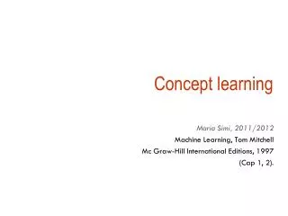 Concept learning