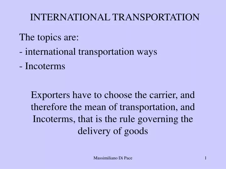 international transportation