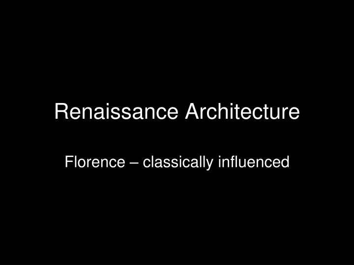 renaissance architecture