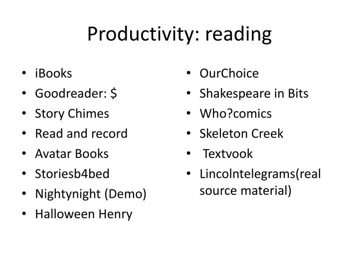 productivity reading