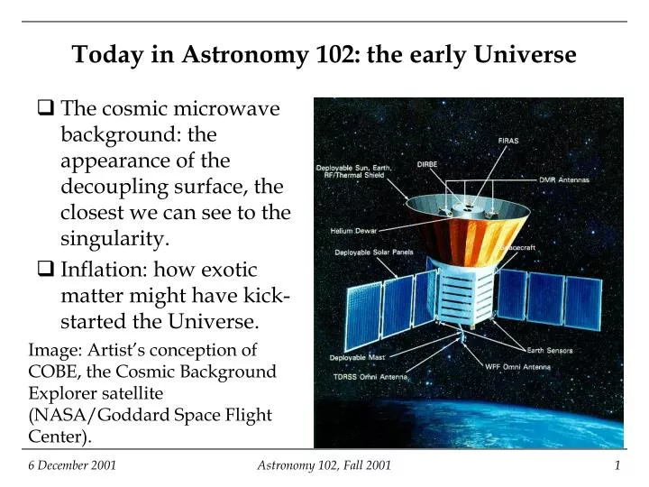 today in astronomy 102 the early universe