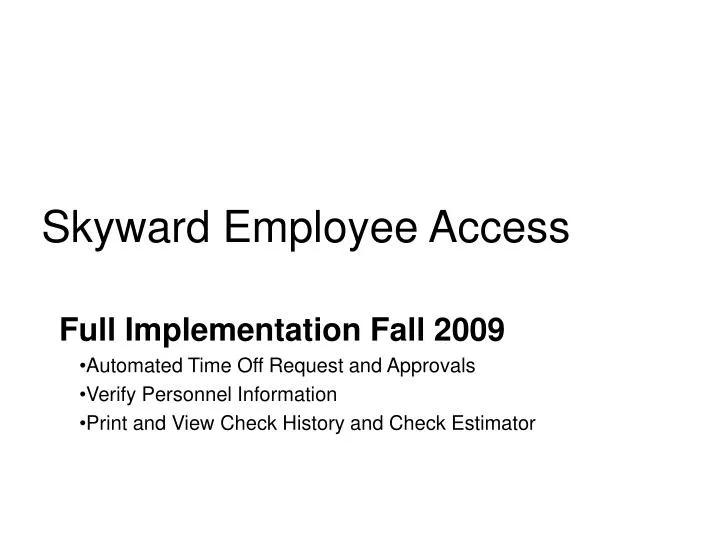 skyward employee access