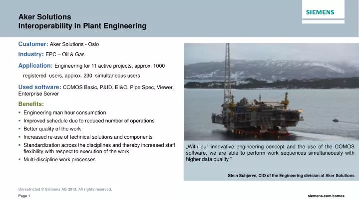 aker solutions interoperability in plant engineering