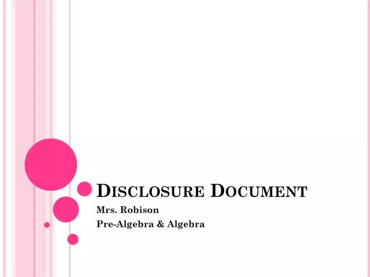 disclosure document