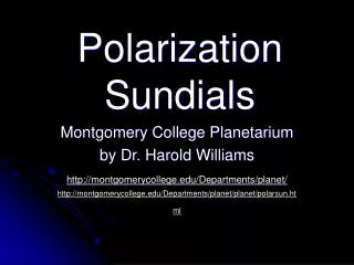 Polarization Sundials