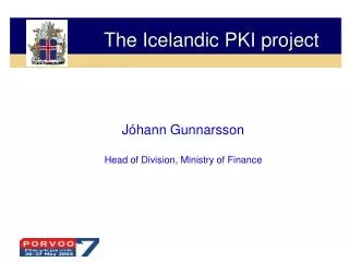 The Icelandic PKI project