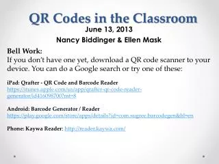 qr codes in the classroom