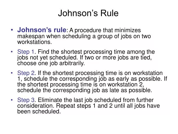 johnson s rule