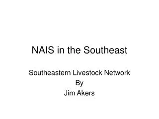 NAIS in the Southeast