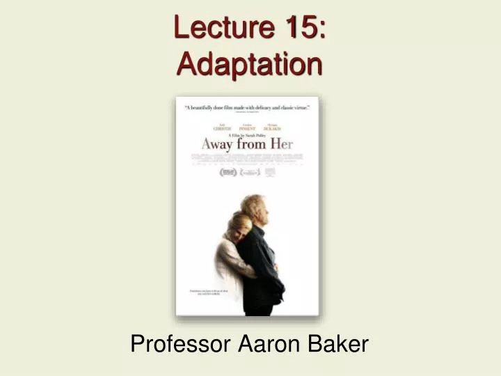 lecture 15 adaptation