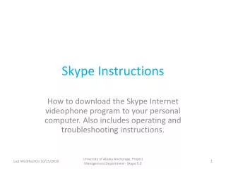 Skype Instructions