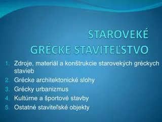 starovek gr cke stavite stvo