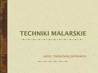 techniki malarskie