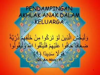 pendampingan akhlak anak dalam keluarga