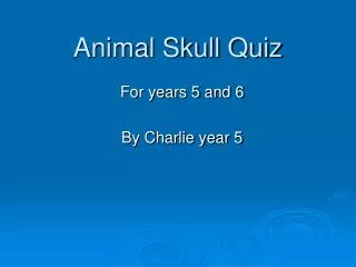 Animal Skull Quiz