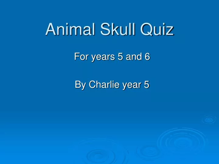 animal skull quiz